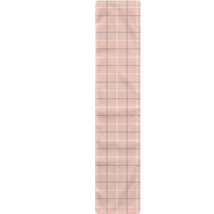 Pastel Pink Tattersall Pattern Print Table Runner