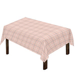 Pastel Pink Tattersall Pattern Print Tablecloth