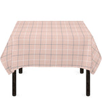 Pastel Pink Tattersall Pattern Print Tablecloth