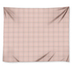 Pastel Pink Tattersall Pattern Print Tapestry