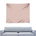 Pastel Pink Tattersall Pattern Print Tapestry