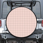 Pastel Pink Tattersall Pattern Print Tire Cover