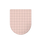 Pastel Pink Tattersall Pattern Print Toilet Lid Cover