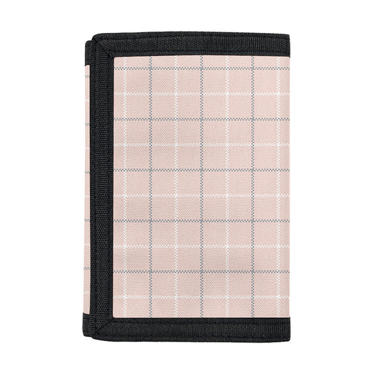 Pastel Pink Tattersall Pattern Print Trifold Wallet