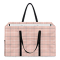 Pastel Pink Tattersall Pattern Print Utility Tote Bag