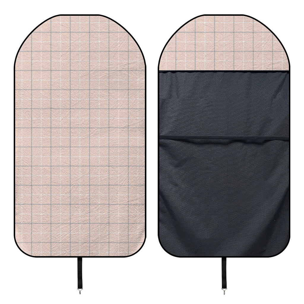 Pastel Pink Tattersall Pattern Print Waterproof Car Seat Cover