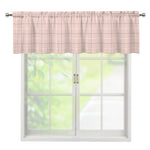 Pastel Pink Tattersall Pattern Print Window Valance