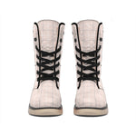 Pastel Pink Tattersall Pattern Print Winter Boots