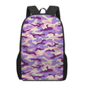 Pastel Purple Camouflage Print 17 Inch Backpack