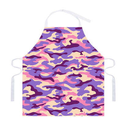 Pastel Purple Camouflage Print Adjustable Apron