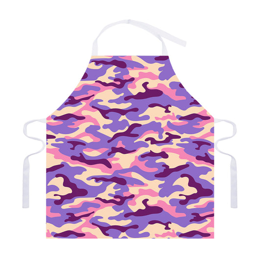 Pastel Purple Camouflage Print Adjustable Apron