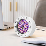 Pastel Purple Camouflage Print Alarm Clock
