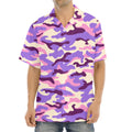 Pastel Purple Camouflage Print Aloha Shirt