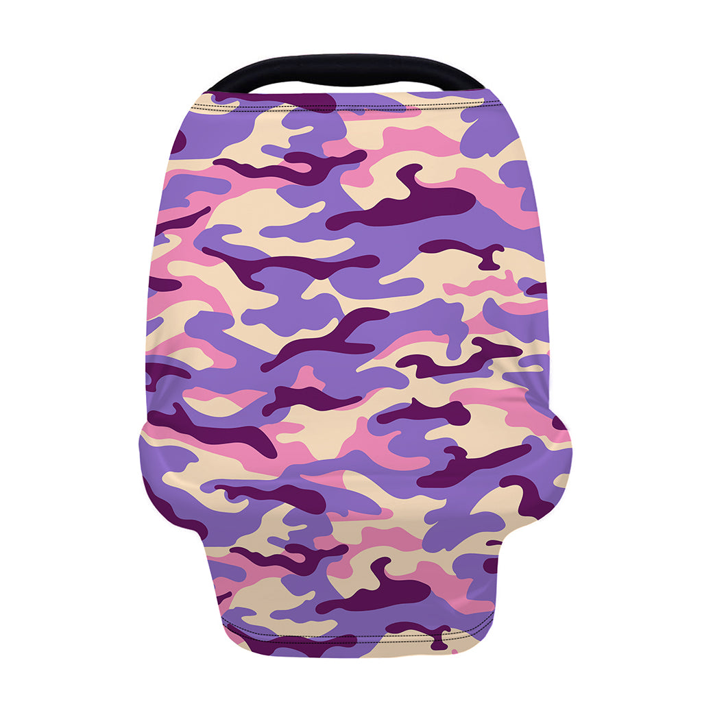 Pastel Purple Camouflage Print Baby Seat Cover