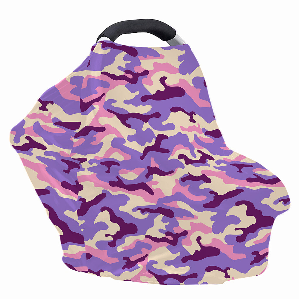Pastel Purple Camouflage Print Baby Seat Cover