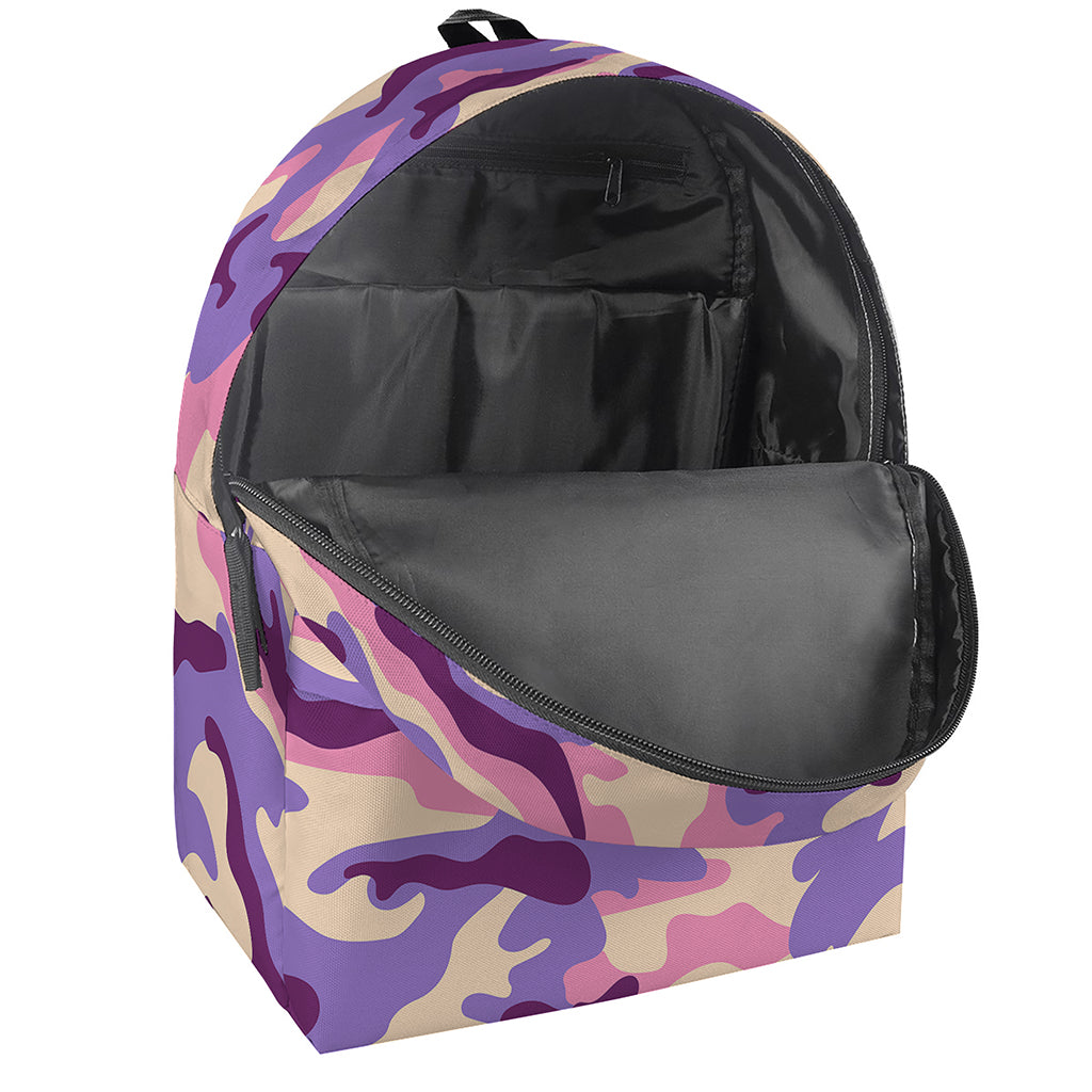 Pastel Purple Camouflage Print Backpack