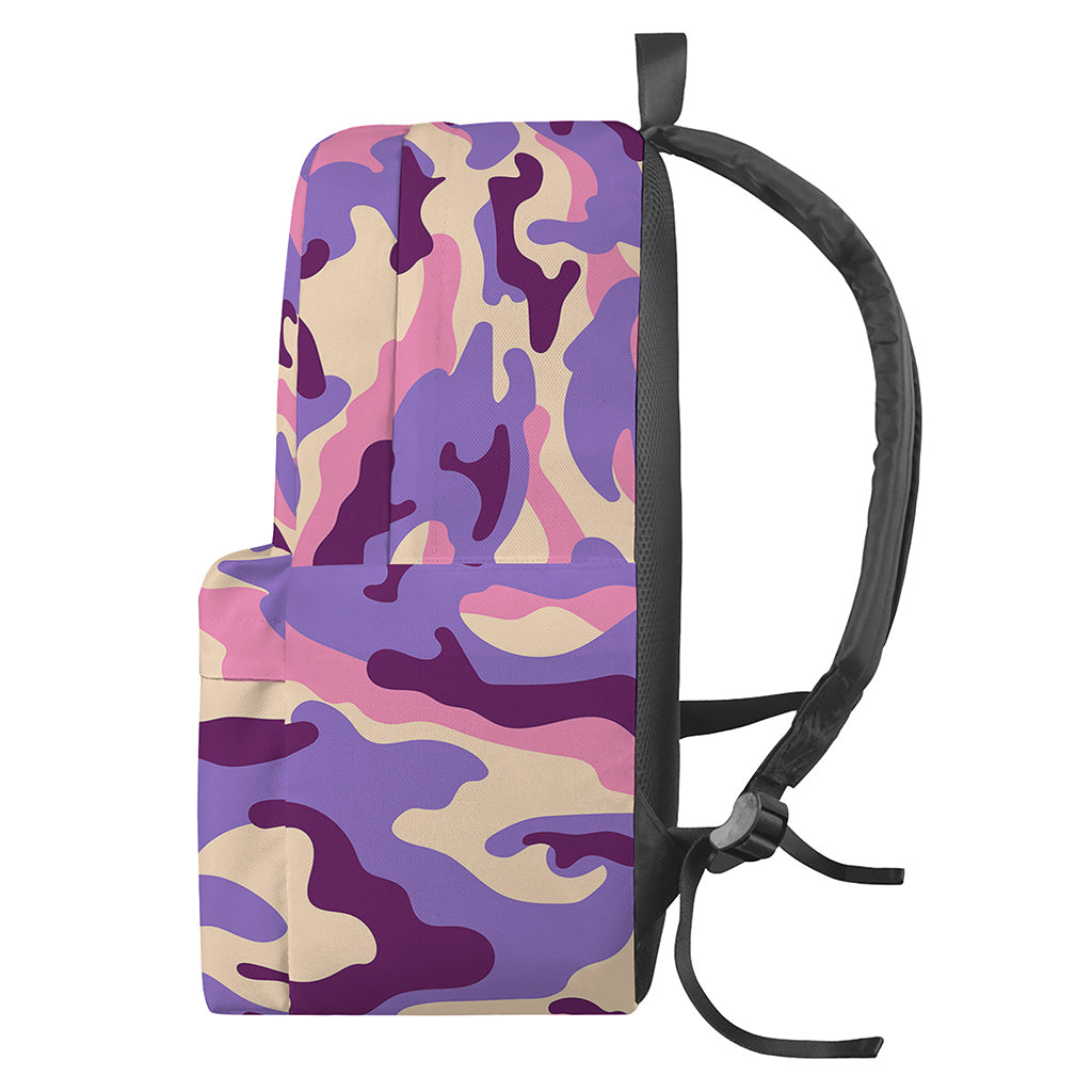 Pastel Purple Camouflage Print Backpack