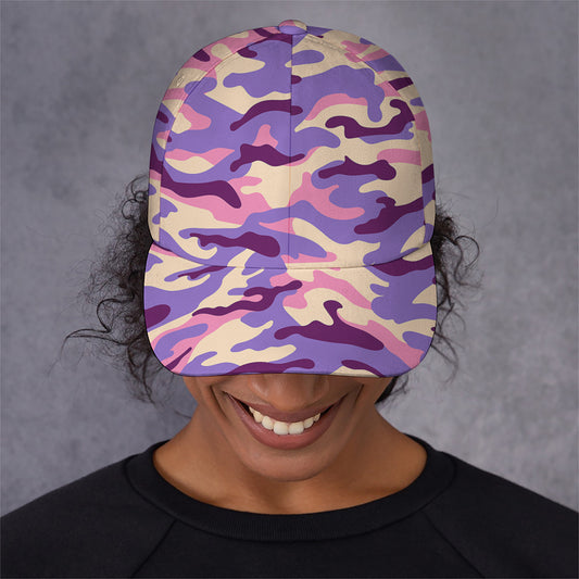 Pastel Purple Camouflage Print Baseball Cap