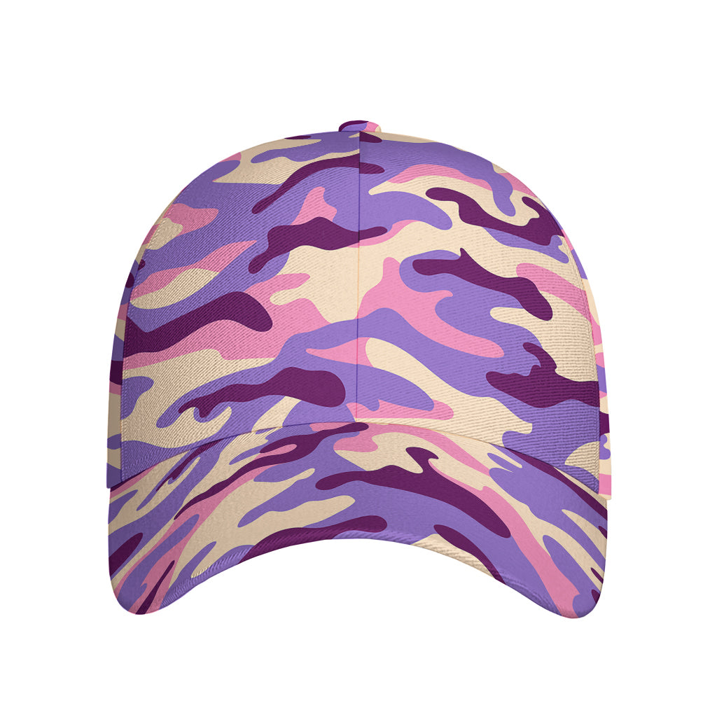 Pastel Purple Camouflage Print Baseball Cap