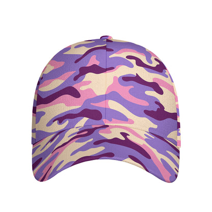 Pastel Purple Camouflage Print Baseball Cap