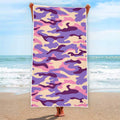 Pastel Purple Camouflage Print Beach Towel