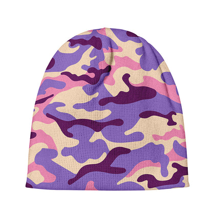 Pastel Purple Camouflage Print Beanie