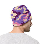 Pastel Purple Camouflage Print Beanie