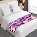 Pastel Purple Camouflage Print Bed Runner