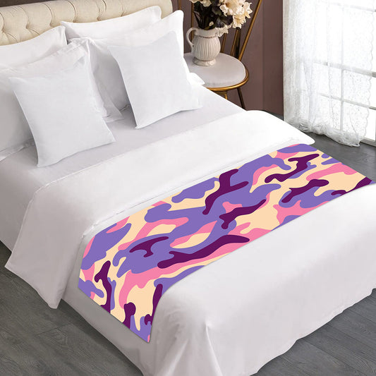 Pastel Purple Camouflage Print Bed Runner