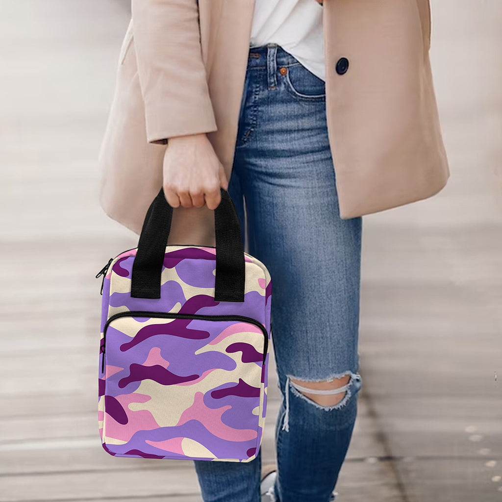 Pastel Purple Camouflage Print Bible Tote Bag