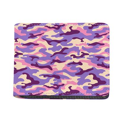 Pastel Purple Camouflage Print Bifold Wallet