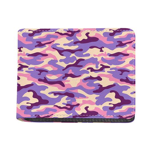 Pastel Purple Camouflage Print Bifold Wallet