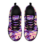 Pastel Purple Camouflage Print Black Running Shoes