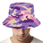 Pastel Purple Camouflage Print Bucket Hat