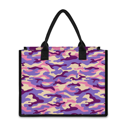 Pastel Purple Camouflage Print Canvas Tote Bag