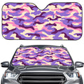 Pastel Purple Camouflage Print Car Windshield Sun Shade