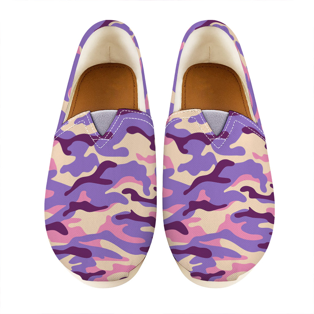 Pastel Purple Camouflage Print Casual Shoes