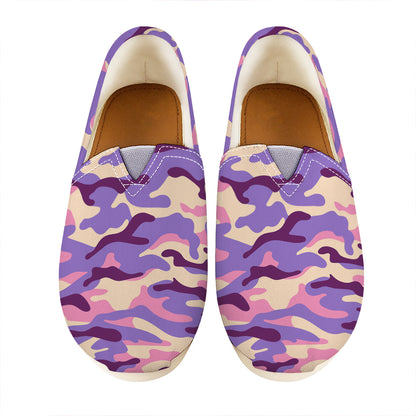 Pastel Purple Camouflage Print Casual Shoes