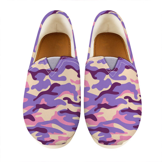 Pastel Purple Camouflage Print Casual Shoes