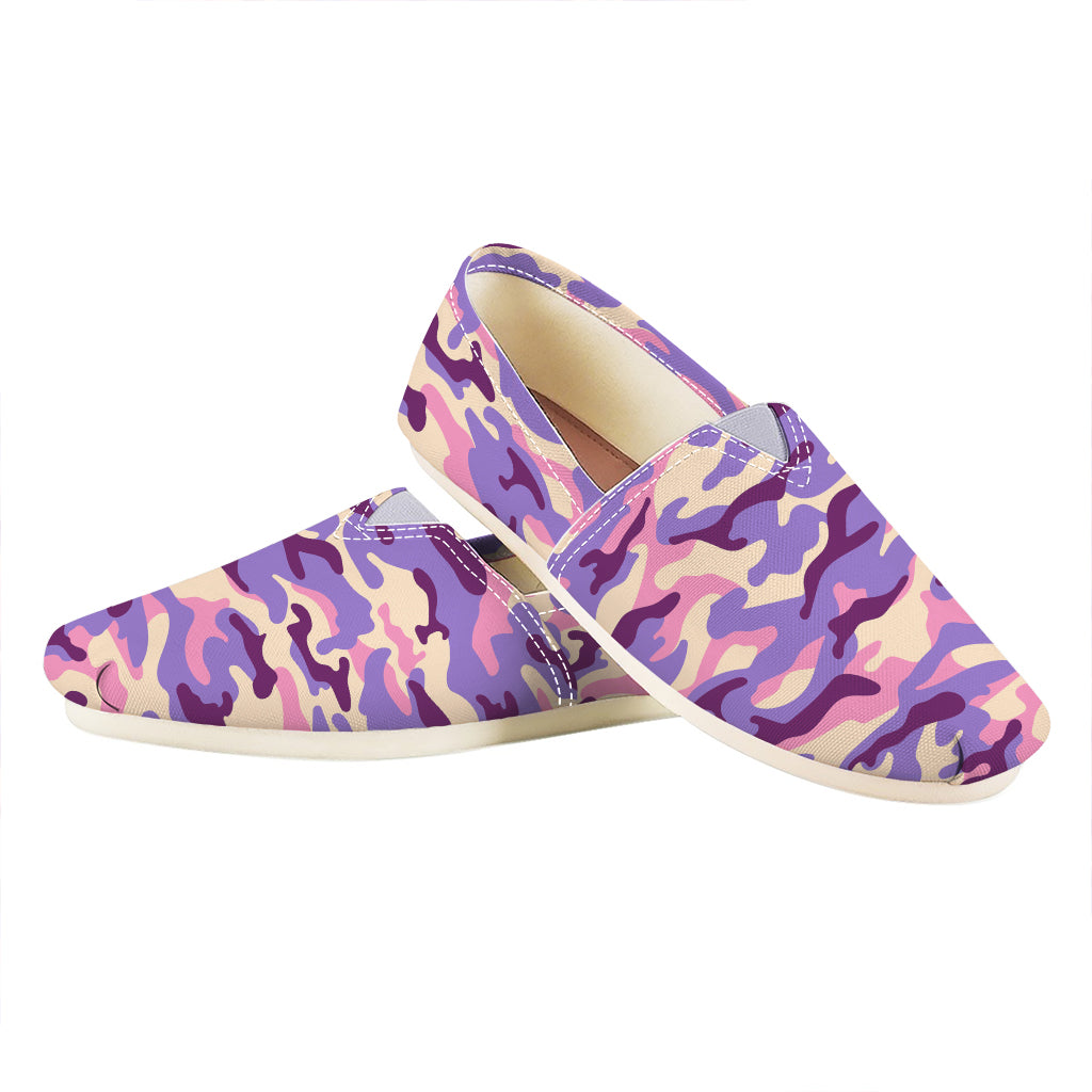 Pastel Purple Camouflage Print Casual Shoes
