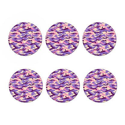 Pastel Purple Camouflage Print Coaster Set