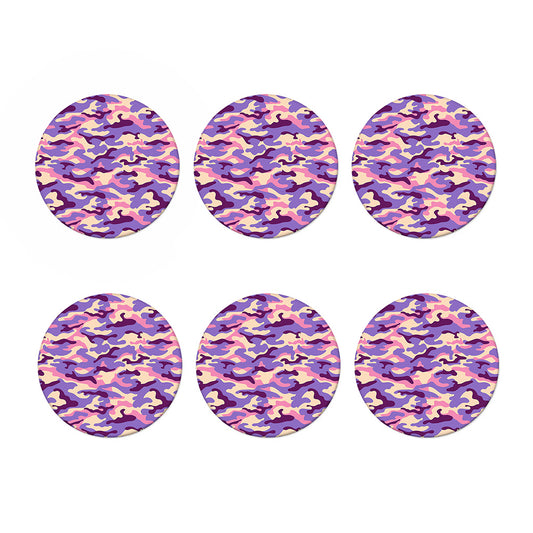 Pastel Purple Camouflage Print Coaster Set