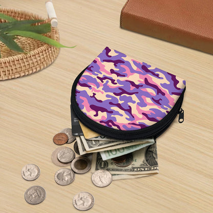 Pastel Purple Camouflage Print Coin Purse