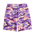 Pastel Purple Camouflage Print Cotton Shorts