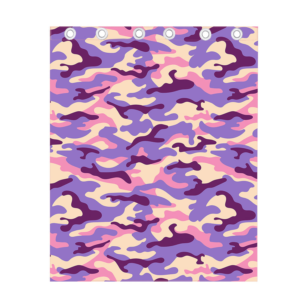 Pastel Purple Camouflage Print Curtain