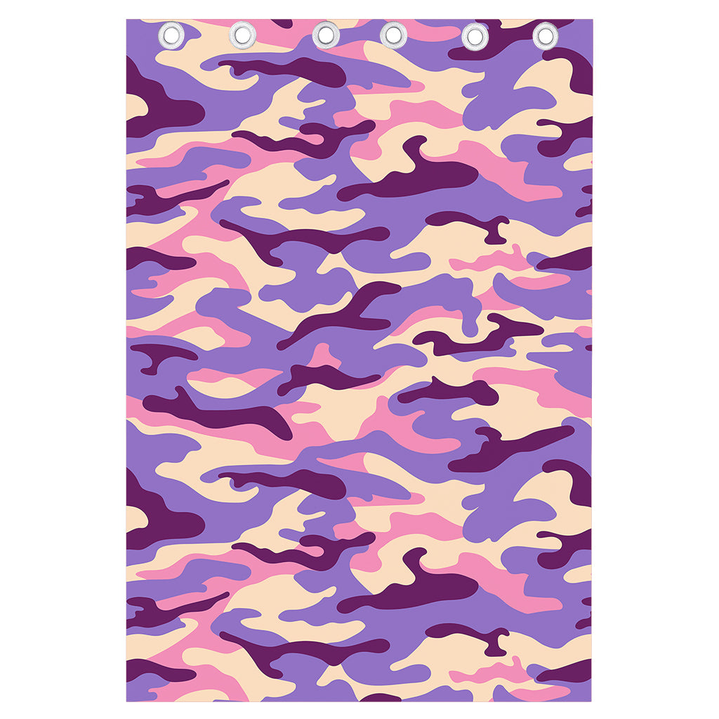 Pastel Purple Camouflage Print Curtain