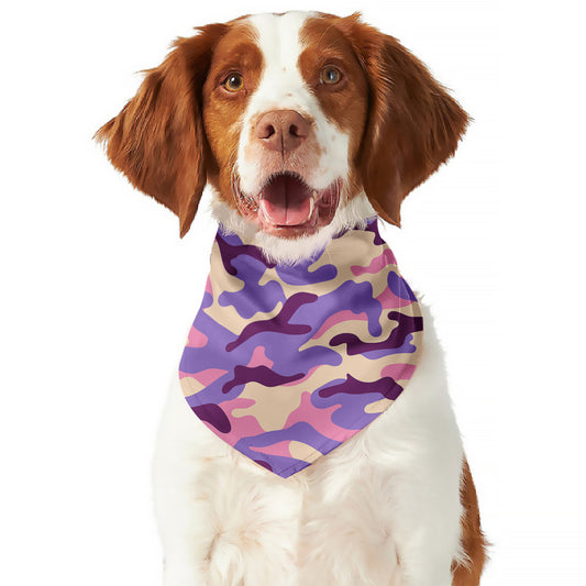 Pastel Purple Camouflage Print Dog Bandana
