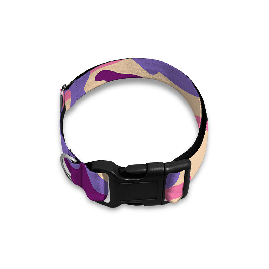 Pastel Purple Camouflage Print Dog Collar
