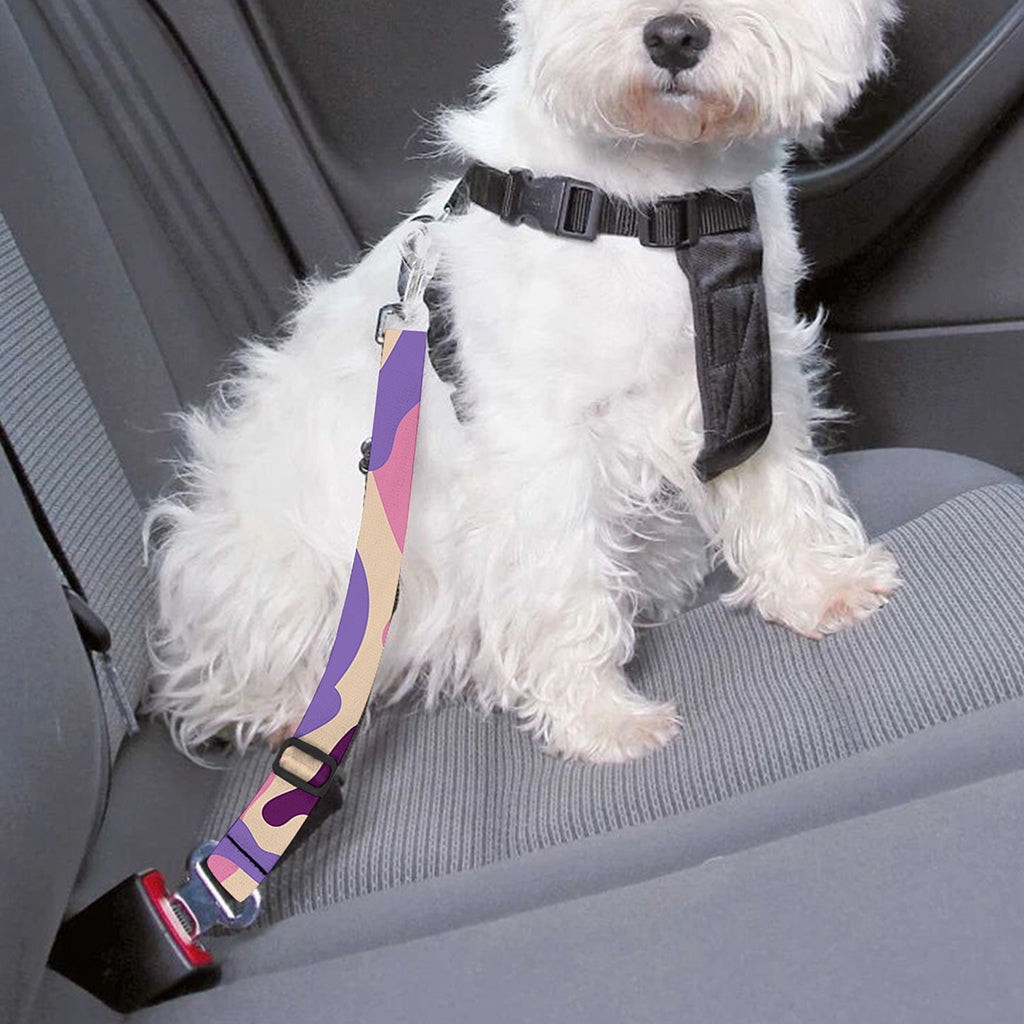 Pastel Purple Camouflage Print Dog Seat Belt