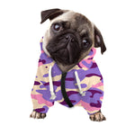 Pastel Purple Camouflage Print Dog Zip Up Hoodie